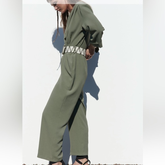 ZARA | Long Belted Jumpsuit - Picture 5 of 8